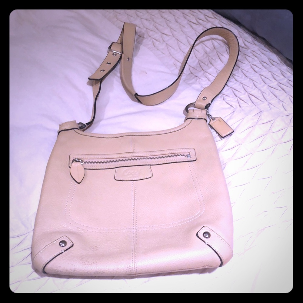 Textured Leather Coach Crossbody